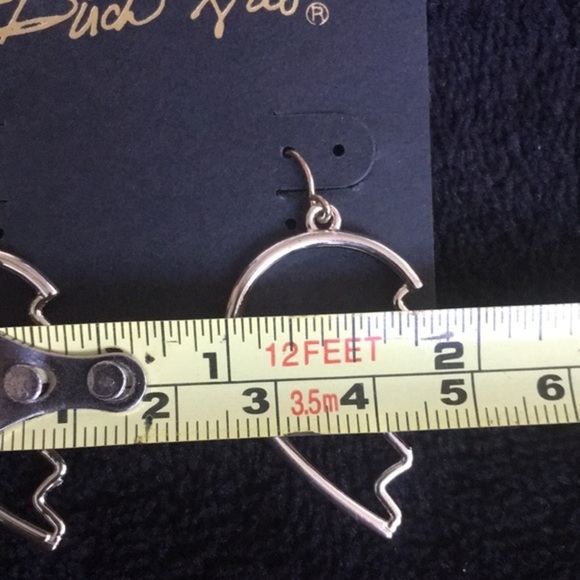 Silver Tone Broken Heart Earrings - Picture 5 of 6